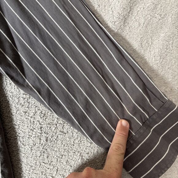 Avirex Shirt Mens Size XXL Button Up Gray White Stripes Jesse Pinkman Y2K Grunge - Picture 11 of 16